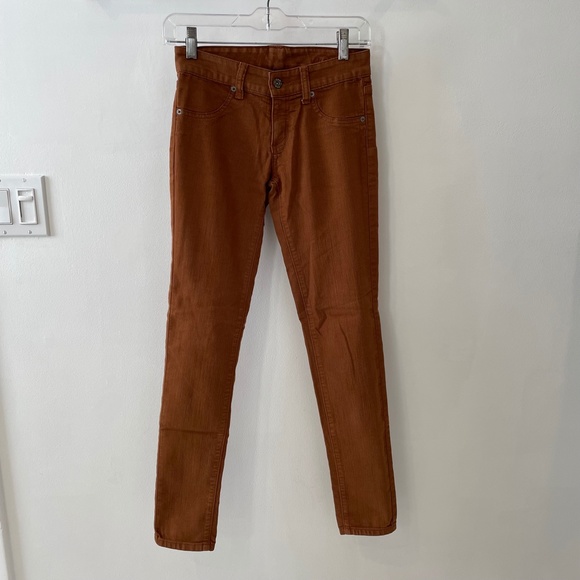 Skinny High Waist Carmar Jeans Brown Tan Copper - Picture 5 of 9